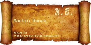 Martin Bence névjegykártya